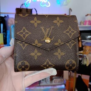 Louis Vuitton Monogram Canvas Leather Elise Compact Wallet